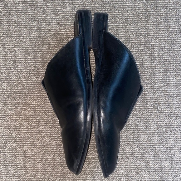 Frye Nolan Seam Mules Black Leather Slip-On Mules sz 9M - Picture 10 of 13